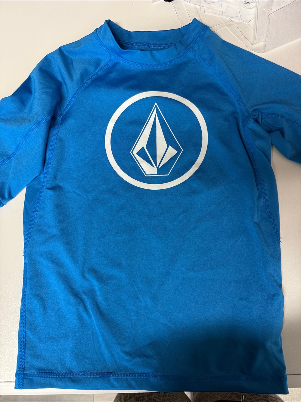 Volcom Bright Blue Logo Rash Guard Top
